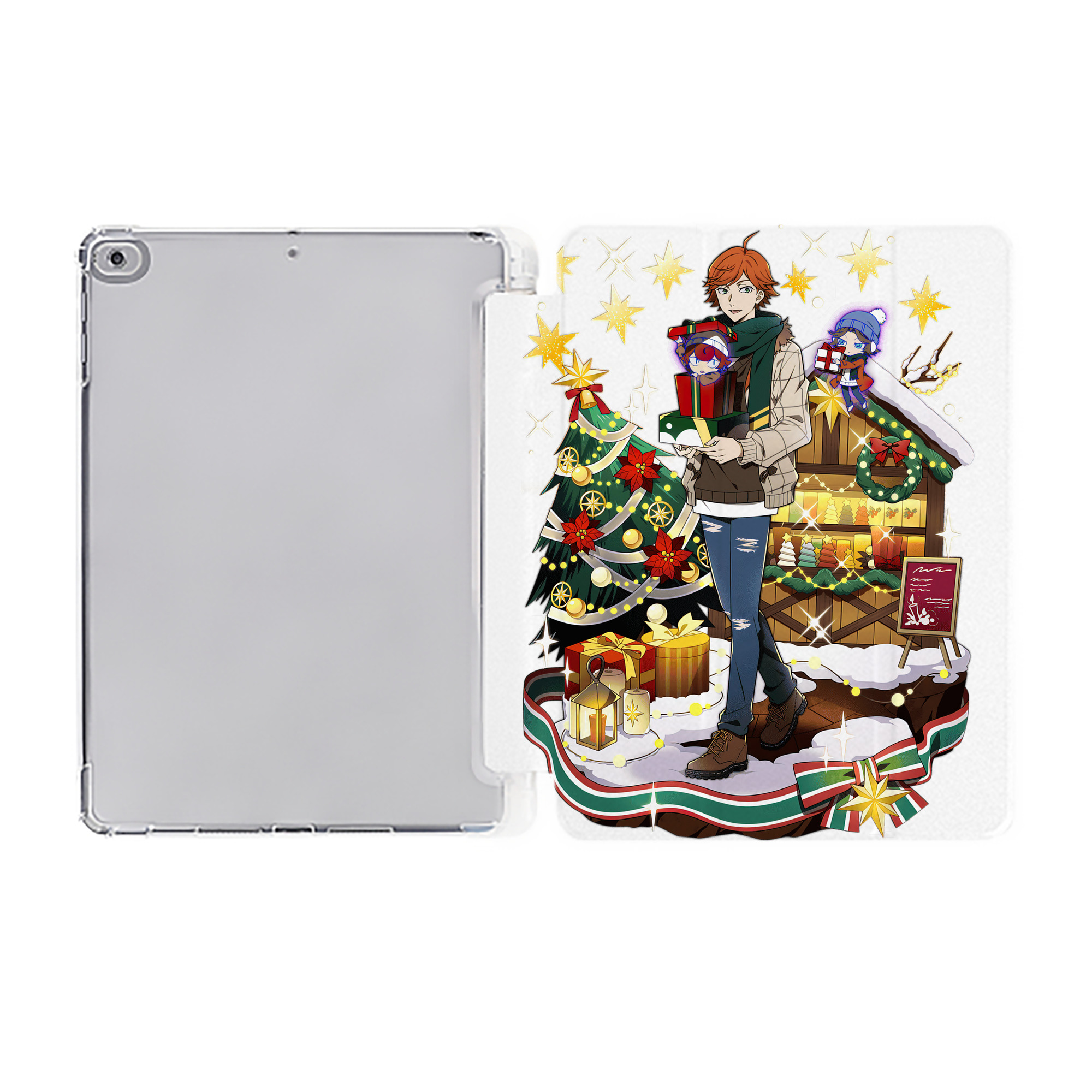 （画像用） 文豪ストレイドッグス Bungo Stray Dogs IPad ケース ペン収納付き 三つ折りスタンド PUレザー×シリコン 対応機種9.5/10.5/10.9インチ